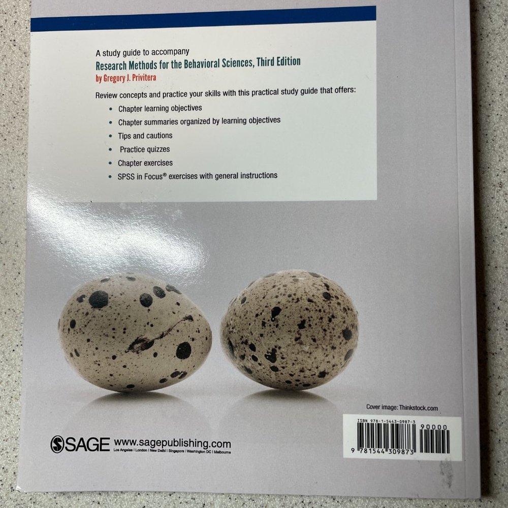 Student Study Guide  Workbook for Research Methods for the Behavior - Picture 2 of 2